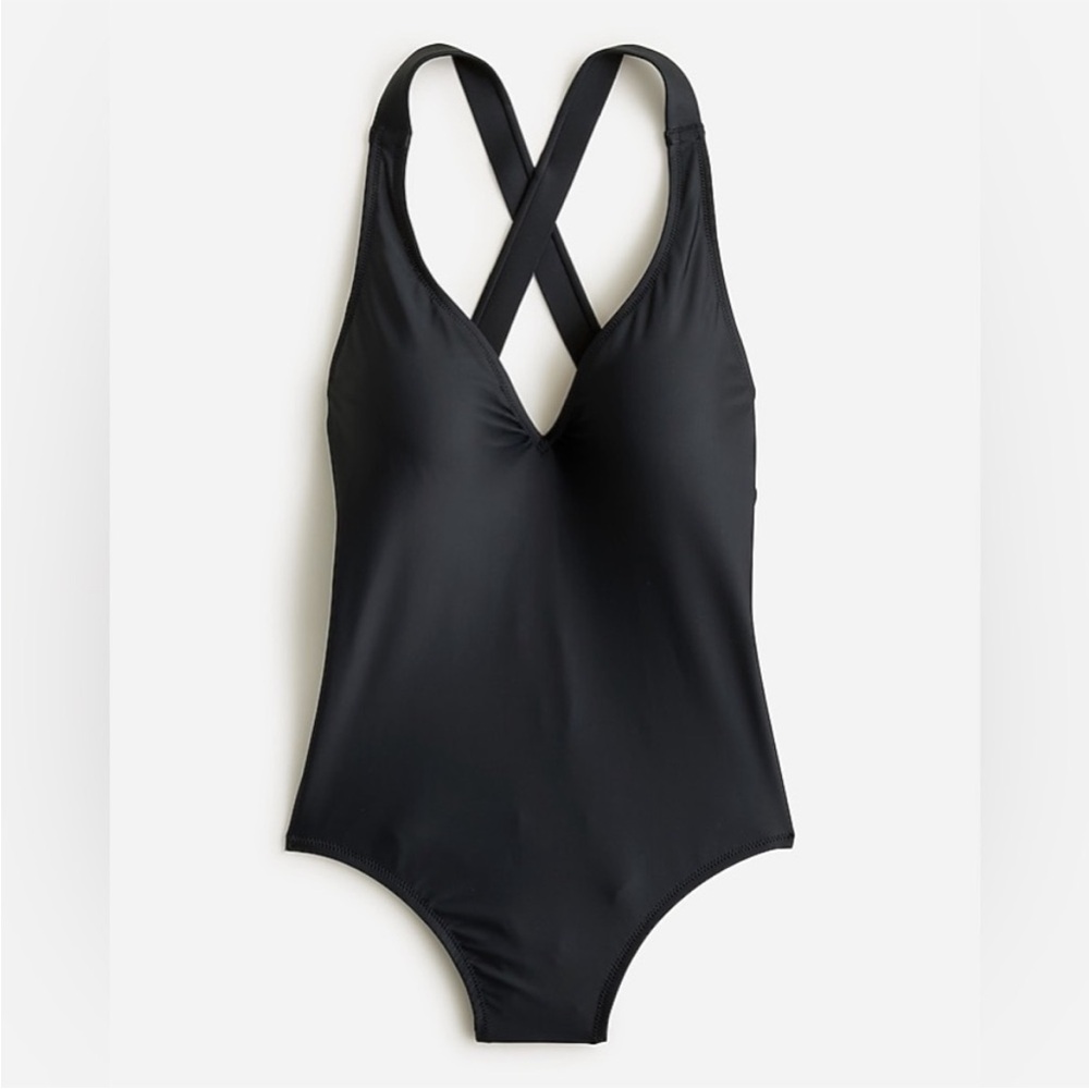 J. Crew High-Support Cross-Back One-Piece Swimsuit | Size 8 Long Torso - Picture 3 of 9